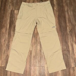 THE NORTH FACE Convertible Pants Mens 36x30 Tan Zip Off Trail Hiking